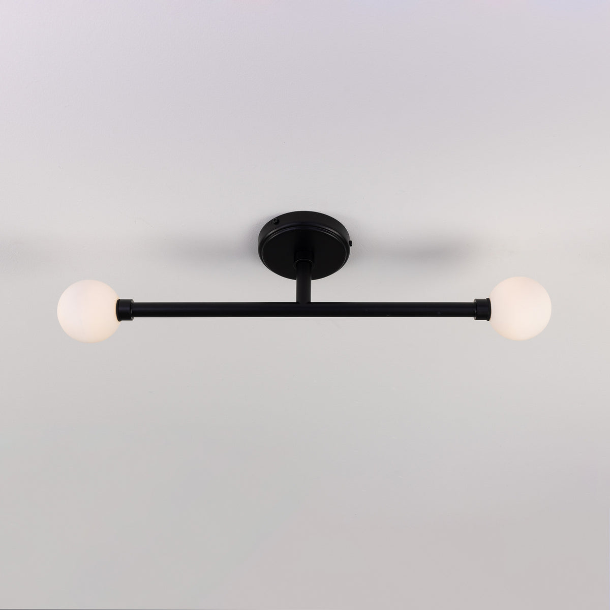 Monto Twin Glass Globe Semi Flush Ceiling Light IP44