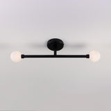 Monto Twin Glass Globe Semi Flush Ceiling Light IP44