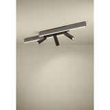 Moriscote Colour Changing LED Flush Ceiling Light - Black & Grey