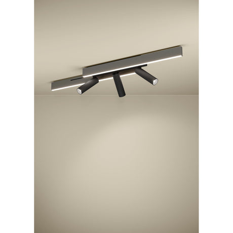 Moriscote Colour Changing LED Flush Ceiling Light - Black & Grey