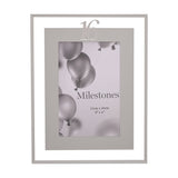 16th Birthday Mirror Border Photo Frame 6 x 4in - Silver