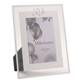 30th Birthday Mirror Border Photo Frame 6 x 4in - Silver