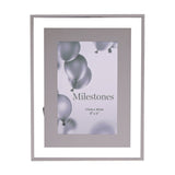 Plain Mirror Border Photo Frame 6 x 4in Portrait - Silver