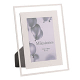 Plain Mirror Border Photo Frame 6 x 4in Portrait - Silver