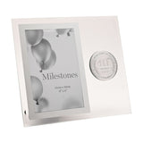 40th Glass Photo Frame with Metal Badge 6 x 4in - Clear & Silver