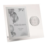 80th Birthday Metal Badge Glass Frame 6 x 4in - Clear & Silver