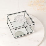 30th Birthday Glass Trinket Box with Metal Badge 15cm - Silver