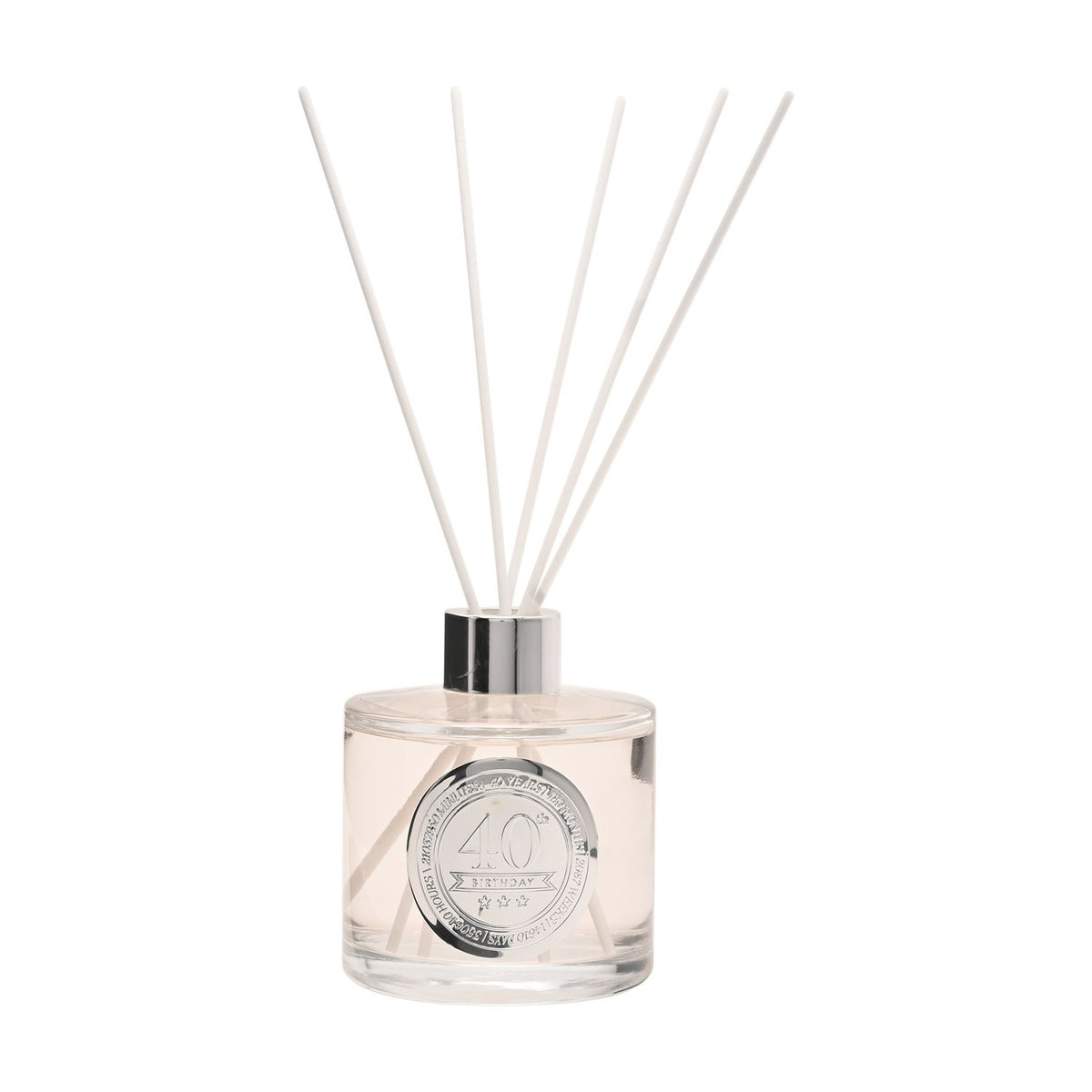 40th Birthday Sandalwood Reed Diffuser 200ml - Clear & Silver