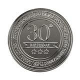 30th Birthday Embossed Round Metal Trinket Box - Silver