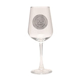 50th Birthday Badged Stemmed Wine Glass - Clear & Silver