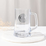 50th Birthday Badged Tankard Beer Glass 650ml - Clear