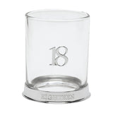 Round 3D Number 18 Birthday Whisky Glass Tumbler - Silver