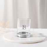 Round 3D Number 18 Birthday Whisky Glass Tumbler - Silver