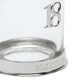 Round 3D Number 18 Birthday Whisky Glass Tumbler - Silver