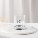 3D Number 60 Whisky Glass Tumbler with Sixty Base - Silver