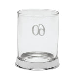 3D Number 60 Whisky Glass Tumbler with Sixty Base - Silver