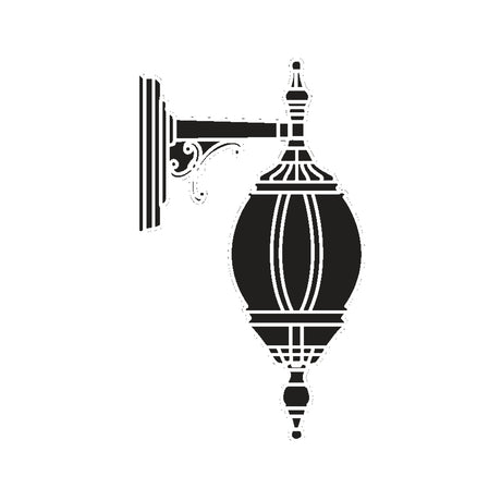 Mullion Large cast aluminium outdoor wall lantern in black, ornate wall bracket with tiered lantern body, shown as a silhouette on a plain white background.