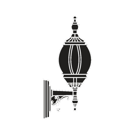 Mullion Large cast aluminium outdoor wall lantern in black, tiered urn-shaped design with scrolled wall bracket, shown as a silhouette on a plain white background.