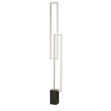 The Mural LED Floor Lamp 48W 3000K in matt white features a minimalist design with two rectangular frames at different heights, perfect for adding modern style and lighting to your living room.