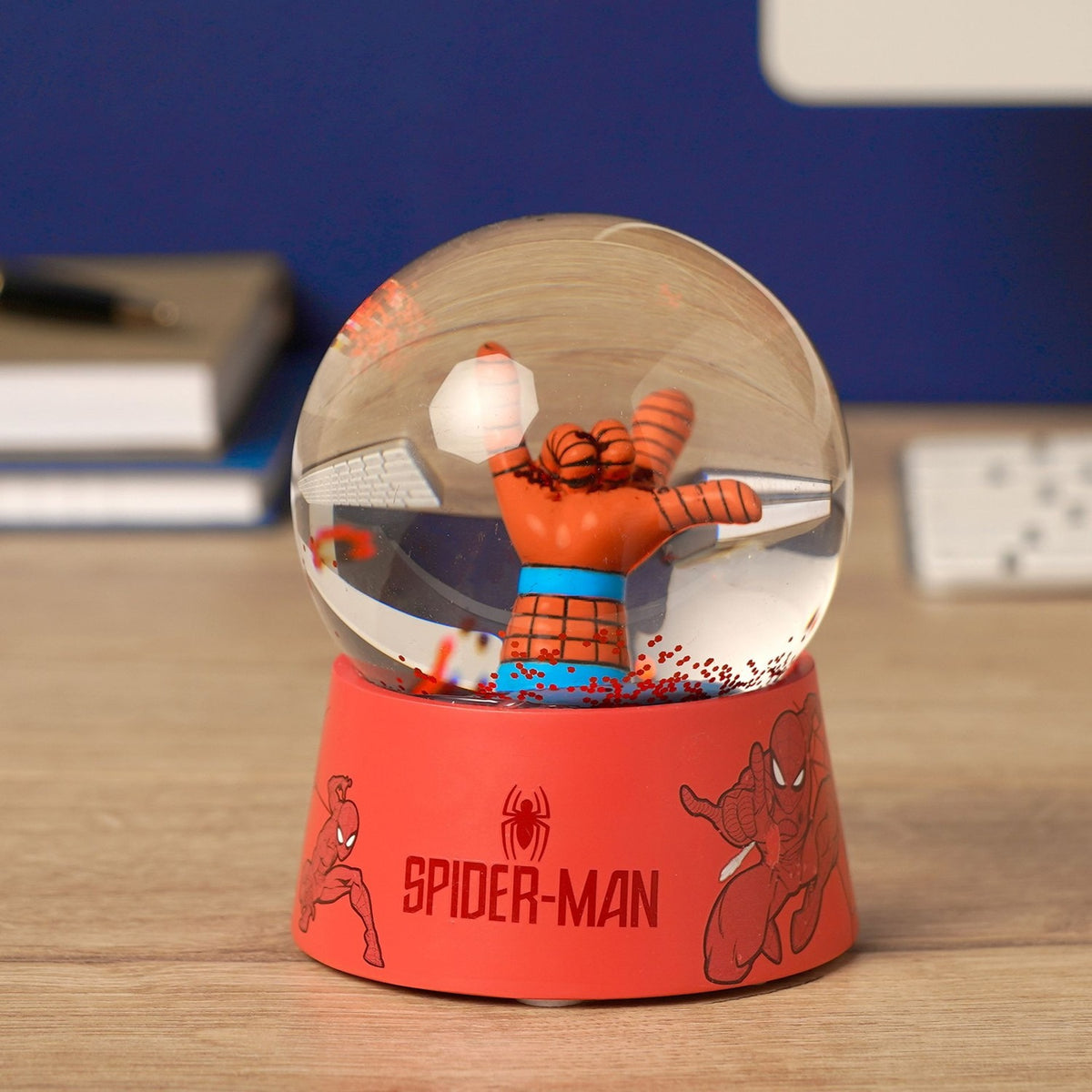 The Avengers Spider-Man Raised Hand Snow Globe - Red & Clear