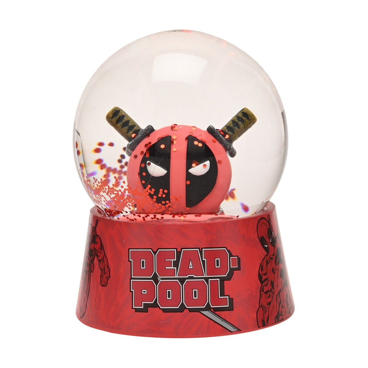 The Avengers Deadpool Resin Snow Globe 10.5cm - Red & Clear