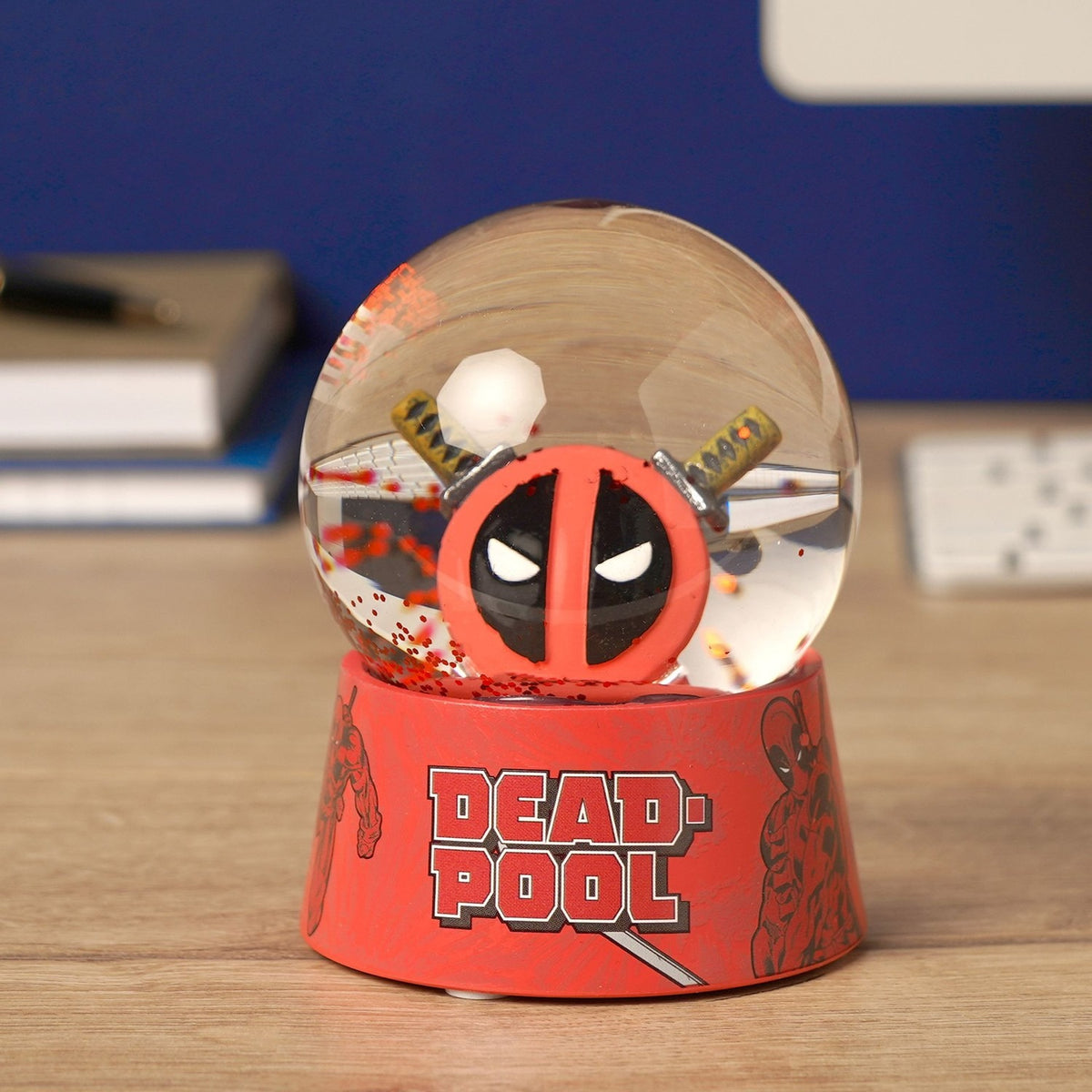 The Avengers Deadpool Resin Snow Globe 10.5cm - Red & Clear