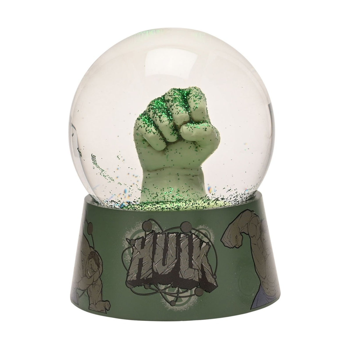 The Avengers Hulk Fist Resin Snow Globe with Glitter - Green