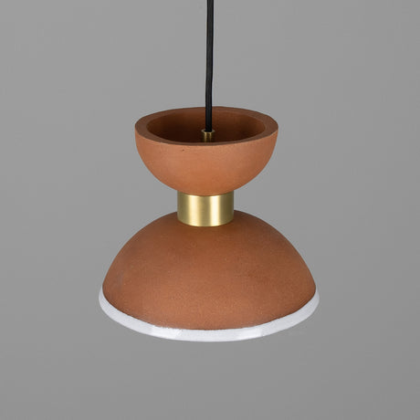 Nakaii Ceramic Pendant Light - Terracotta & White