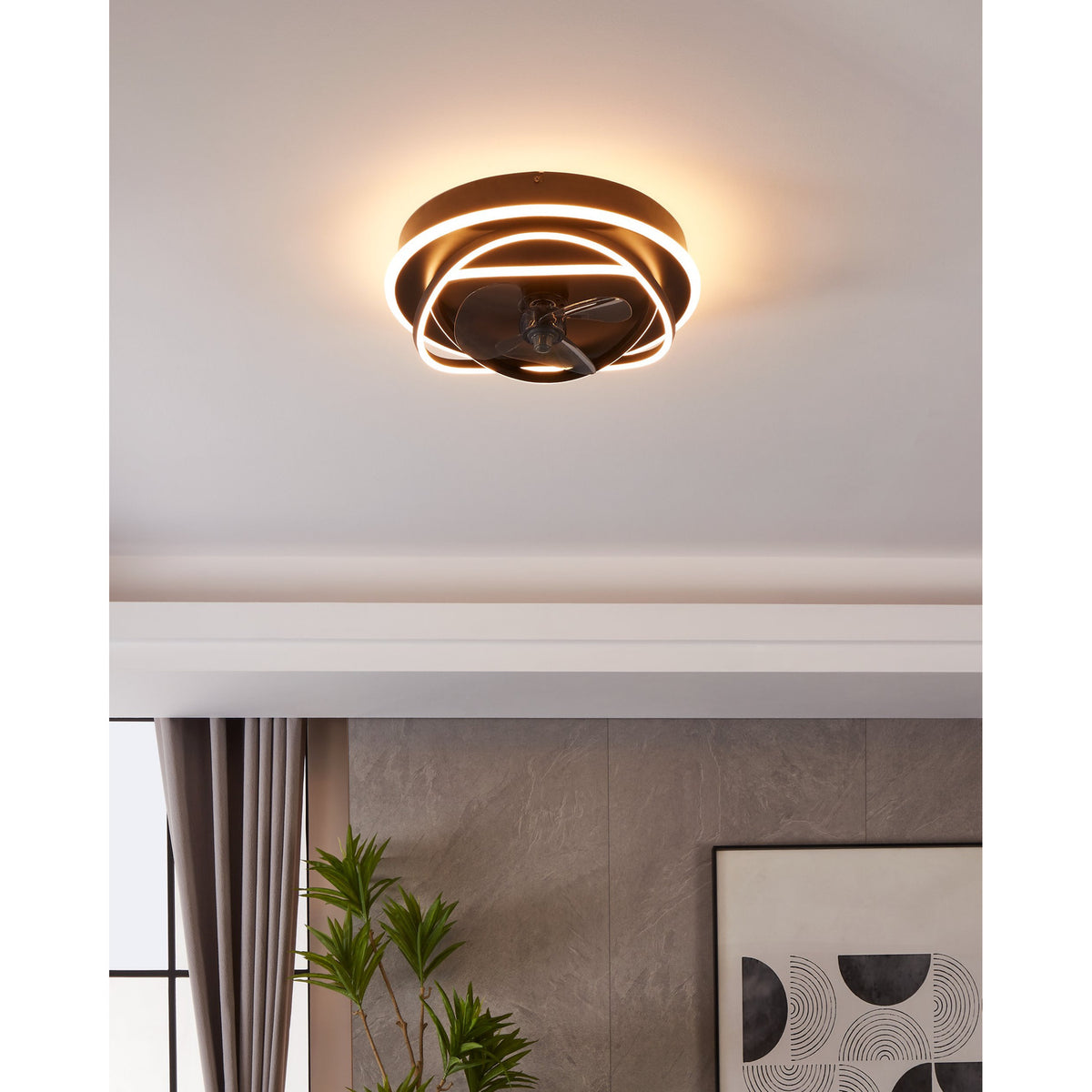 Namori Ceiling Fan with Light - Black