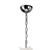 Nardini 50cm 3 Light Crystal Chandelier - Chrome & White Faux Leather