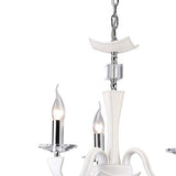 Nardini 50cm 3 Light Crystal Chandelier - Chrome & White Faux Leather