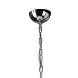 Nardini 50cm 3 Light Crystal Chandelier - Chrome & Black Faux Leather