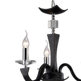 Nardini 50cm 3 Light Crystal Chandelier - Chrome & Black Faux Leather