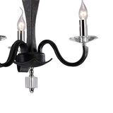 Nardini 50cm 3 Light Crystal Chandelier - Chrome & Black Faux Leather