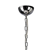 Nardini 60cm 5 Light Crystal Chandelier - Chrome & Black Faux Leather