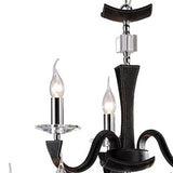 Nardini 2 Tier 9 Light Crystal Chandelier - Chrome & Black Faux Leather