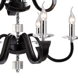 Nardini 2 Tier 9 Light Crystal Chandelier - Chrome & Black Faux Leather