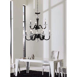 Nardini 2 Tier 9 Light Crystal Chandelier - Chrome & Black Faux Leather