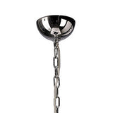 Nardini 50cm 3 Light Crystal Chandelier - Chrome & Brown Faux Leather