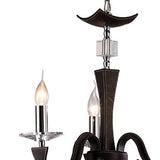 Nardini 50cm 3 Light Crystal Chandelier - Chrome & Brown Faux Leather