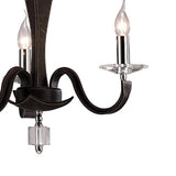 Nardini 50cm 3 Light Crystal Chandelier - Chrome & Brown Faux Leather