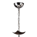 Nardini 2 Tier 9 Light Crystal Chandelier - Chrome & Brown Faux Leather