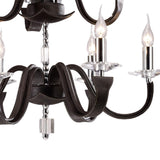 Nardini 2 Tier 9 Light Crystal Chandelier - Chrome & Brown Faux Leather