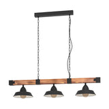Narmessa Linear Pendant Light - Black & Brown