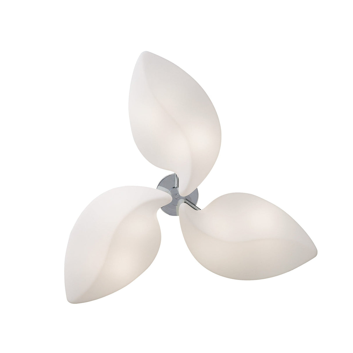 Natura 6 Light Semi-Flush Ceiling Light - Polished Chrome/Opal White