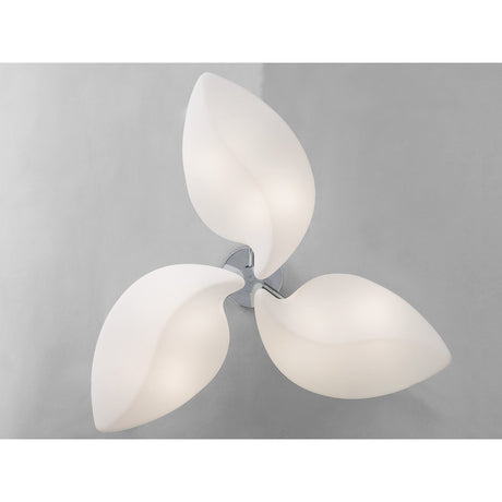 Natura 6 Light Semi-Flush Ceiling Light - Polished Chrome/Opal White