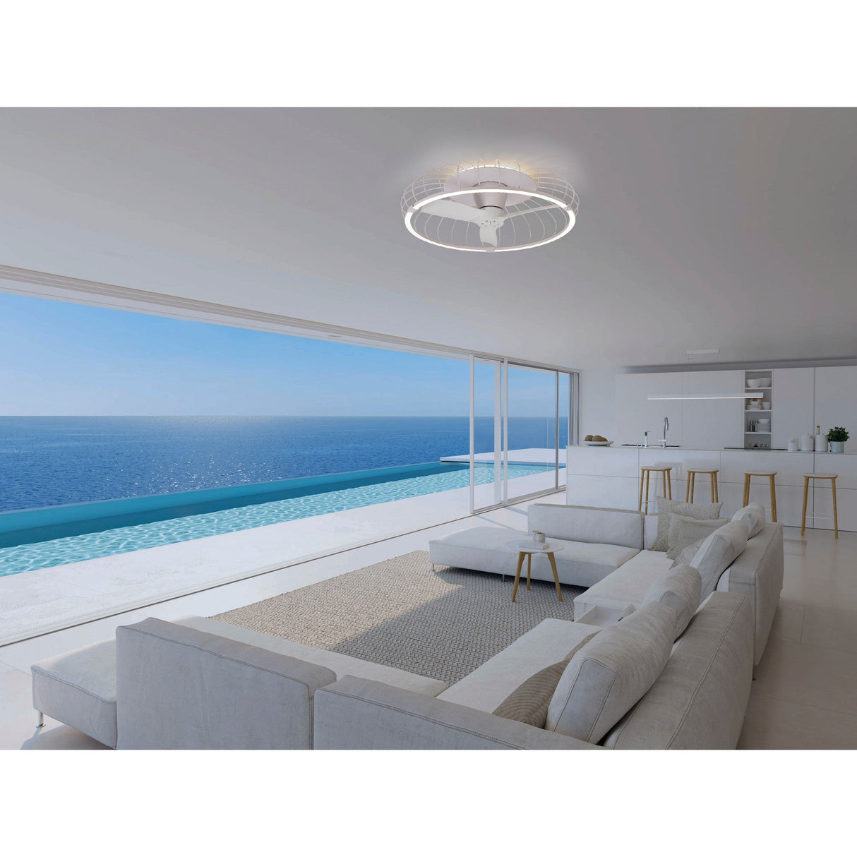 Nature CCT Dimmable LED Ceiling Retractable Fan Light With Remote & APP Control - White