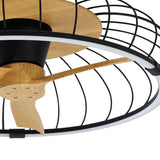 Nature CCT Dimmable LED Ceiling Retractable Fan Light With Remote & APP Control - Black/Brown