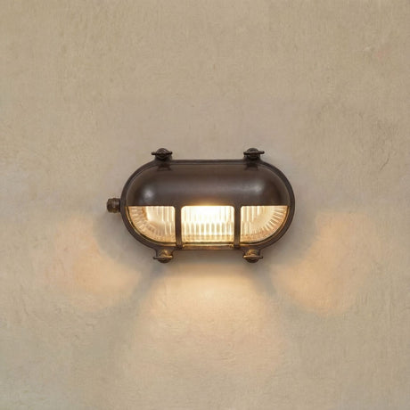Palaemon Eyelid Bulkhead Light IP64 - Antique Brass