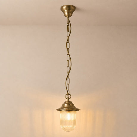 Hull Outdoor Pendant Light IP54 - Raw Brass
